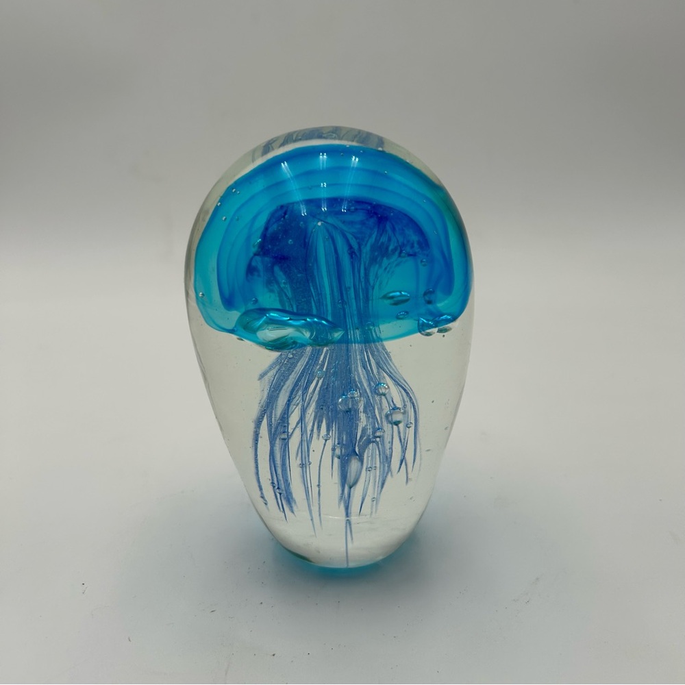 Large Handblown Jellyfish Paperweight - Picture 2 of 9